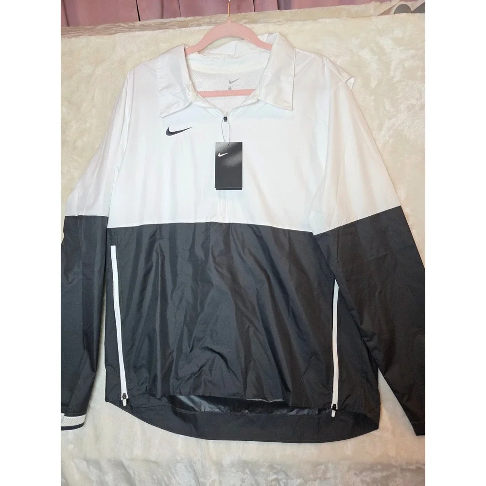 Nike Mens Football Windrunner Quarter Zip Jacket Black White‎ CI4474-100 Size L
